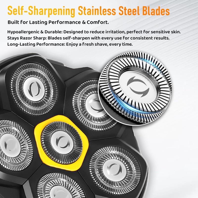 Magnetic 6D Shaver Replacement Heads, 2-Pack