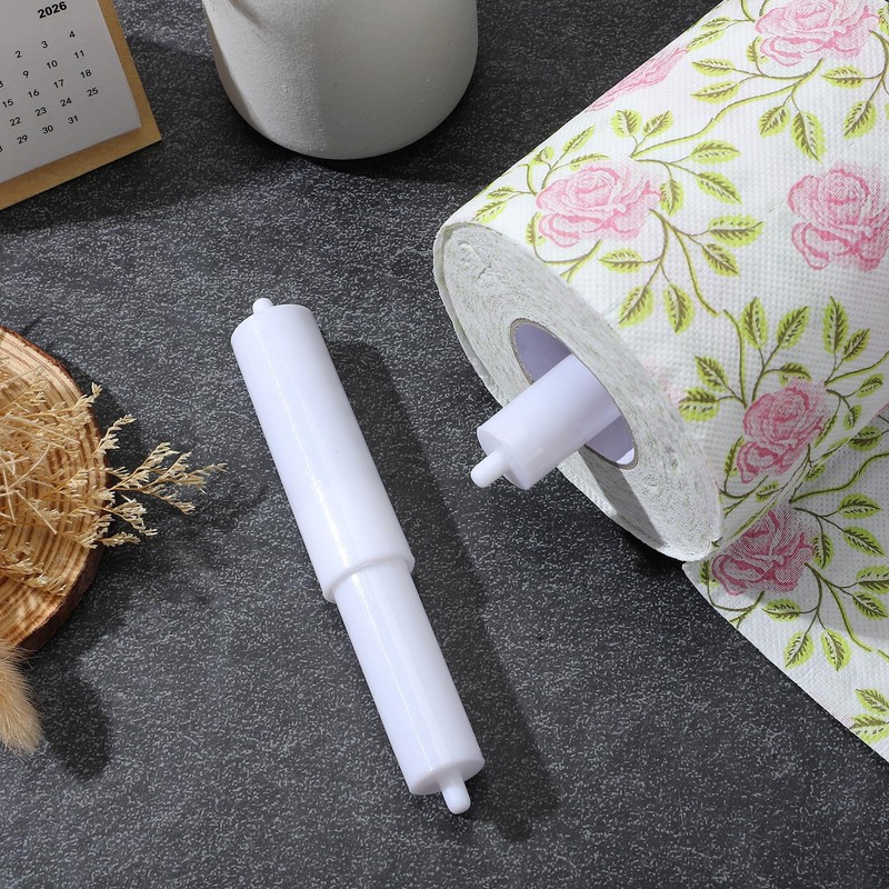 Adorainbow トイレットペーパーローラー 交換用 芯 2本セット プラスチック製 スプリング式 伸縮式紙ローラー シャフト 取替え