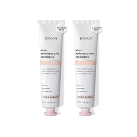 Boka- “Pasta de Dientes Tamaño Viaje Coco Jengibre, 1.3 Fl Oz, Paquete de 2 Nano Hidroxiapatita para Remereralizina