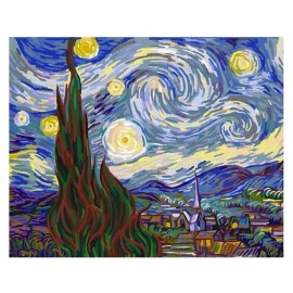 MASTERPIECE BY NUMBERS VAN GOGH STARRY NIGHT PAINT BY NUMBERS KIT Canvas16x20in
