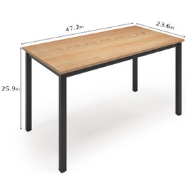 SogesGame Computer Desk, 47.2 inches Office Desk Computer Table Study Writing Desk Workstation for Home Office, Teak Black