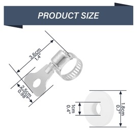MEASUREMAN Premium Nylon CO2 Regulator Washers with Hose Clamps, Replacement for CO2 Regulator Fits All CGA-320 Fittings,8+4 Replacement Pack