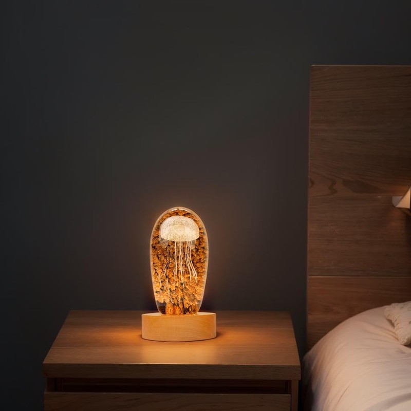 Bituulor Battery Power 4 inch Wood Light Base Display Stand