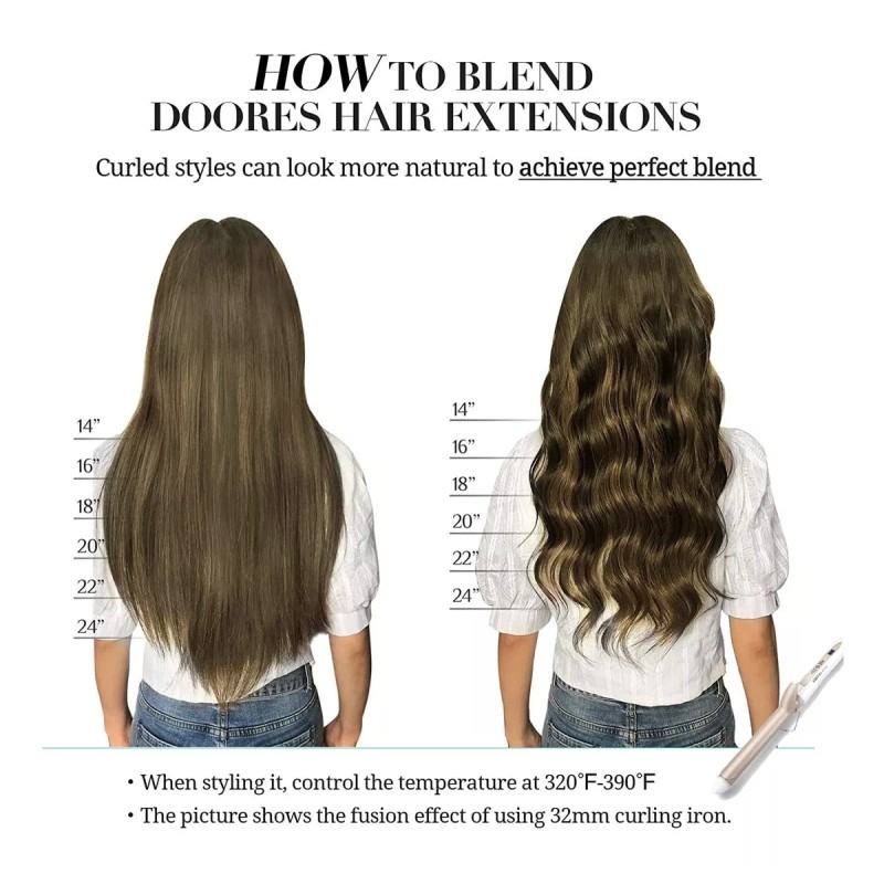 Doores Extensiones Cabello Natural 16in 20pz 50gr Negro Jet