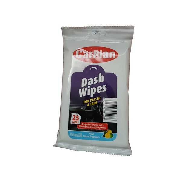CarPlan Dash Wipes - Plastic and Trim, 25 Wipes