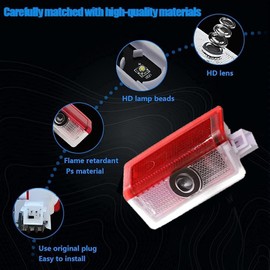 AutoQi For Mercedes W176 W177 W205 S205 W212 W213 W242 W246 W247 W166 LED Projector Entry Lighting Door Logo Laser Door Light, 2 Pieces (All Stars)
