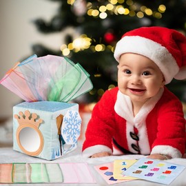 Melonegg Christmas Baby Toys Montessori Toys Baby Tissue Box Toy for Babies, Christmas Party Favor for Boys Girls Christmas Stocking Stuffers Party Favors Gifts
