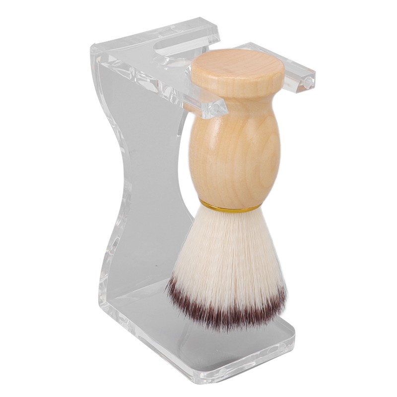 3 PCS Men Shaving Brush Set Acrylic Brush Holder Bubble