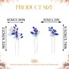 Heread Blue Crystal Bride Wedding Hair Pins Silver Rhinestones Bridal