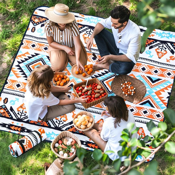 Outterra Picnic Blanket 80''x80'' Extra Large Outdoor Blanket, Waterproof Beach