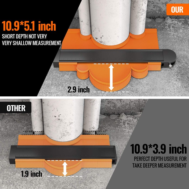 Contour Gauge Duplicator with Lock, 2 Pack Widen Shape Contour