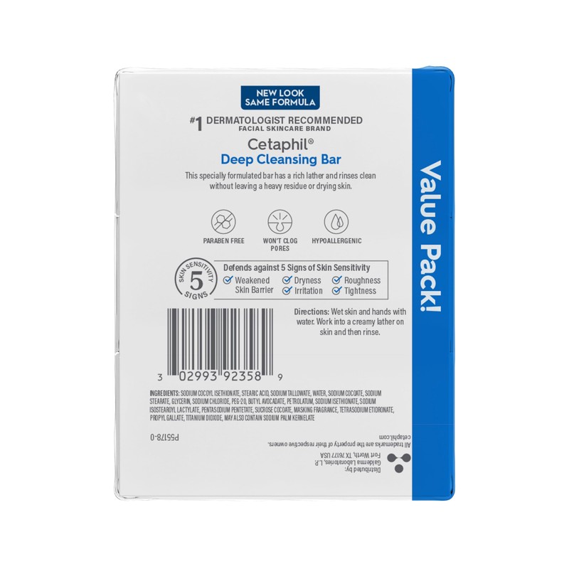Cetaphil Deep Cleansing Bar 3pk and Moisturizing Lotion 20oz