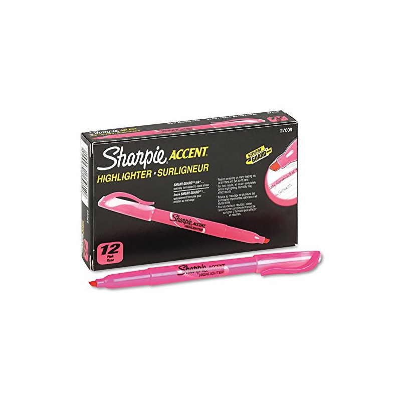 Sharpie 27009 Accent Pocket Style Highlighter Chisel Tip Fluorescent Pink