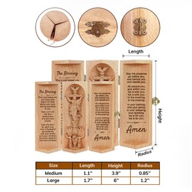 Jesuspirit - Christian Decor, Catholic Wooden Statue, Home Decor - Openable Wooden Cylinder Sculpture of Jesus (D - The Blessing - Size S)