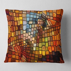 Designart CU6043-18-18 Dreaming of Stained Glass' Abstract Throw Cushion Pillow Cover for Living Room, Sofa, 18 in. x 18 in. , Hypoallergenic Pillow Insert + Cushion Cover Printed on Both Side