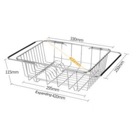 Large Stainless Steel Over Sink Dish Drying Rack -Kitchen Dish Drying Rack Organizer, Escurridor de Platos para Fregadero, Dish Drainer for & Sink Caddy Kitchen Sink Organizer, Dish Rack for Sink