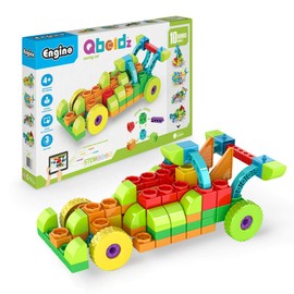 Engino QBOIDZ Speed Thrill Racing Car Building Blocks Toy for Ages 4+, Includes 10 Bonus Models