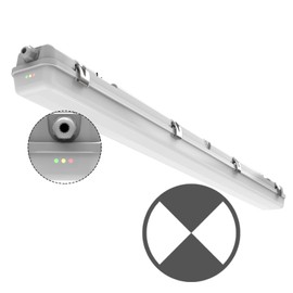 4FT LED Vapor Tight Emergency Light, Battery Backup, IP65 IK08, 20W(2500lm)/40W(5000lm) Selectable, 5000K, 100-277V, Outdoor Waterproof Shop Light, Vapor Proof Lighting Fixture for Carport, FCC Listed