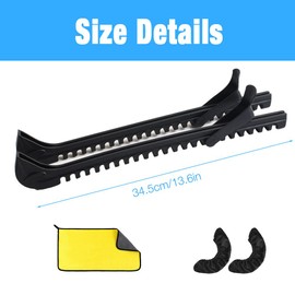 DAJASD Ice Hockey Blade Protectors, 1 Pair of Elastic Skate Stockings + 1 Pair of Adjustable Plastic Protection + 1 x Towel, Ice Skate Protector for Women, Men, Children