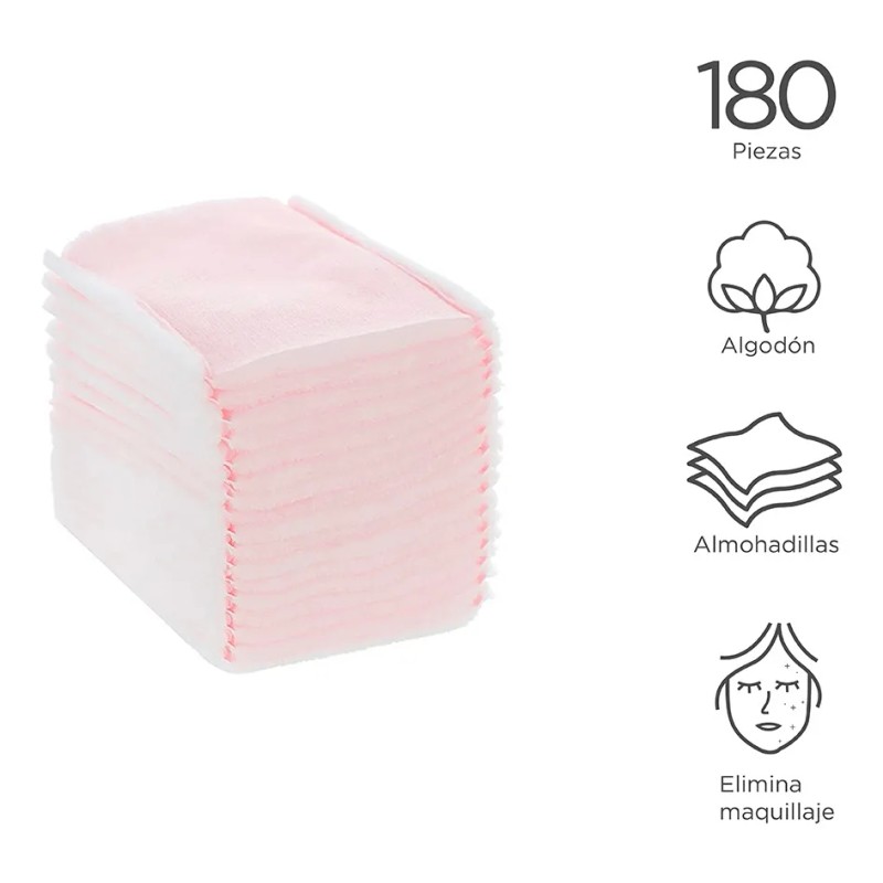 Miniso Almohadillas De Algodón Rosas 180 Piezas Rosa