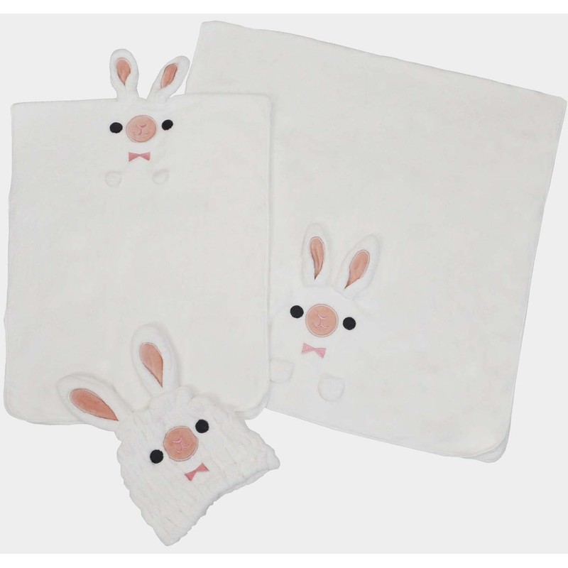 Skater TOH1-A Water Absorbent, Quick Drying Hair Towel, Rabbit Animals,