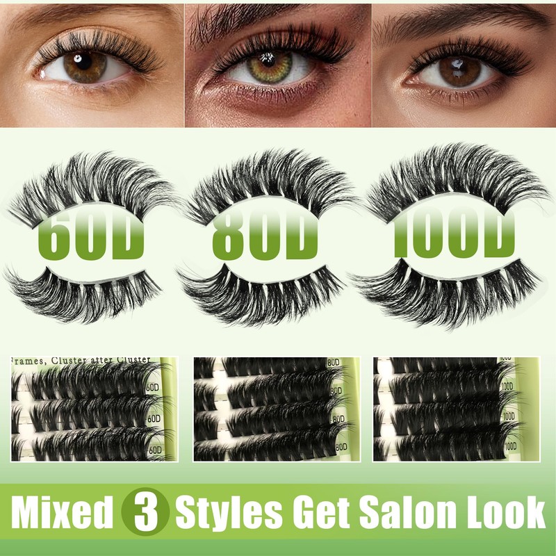 Lash Clusters Kit Natural Cat Eye D Curl Lash Clusters
