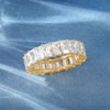 MDFUN Emerald Cut Cubic Zirconia Ring 18K Yellow Gold Plated