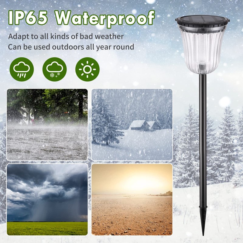 200 Lumen Solar Pathway Lights Outdoor for Yards,2 Pack Pathway