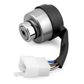 4 PIN Ignition Switch Fit for AGT-H15R DHKG-H15 Mini Excavator, Silver Black Ignition Key Set with 2 Keys