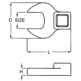 Teng Tools 19MM 3/8 Inch Drive Metric Open Ended Chrome Vanadium Crow Foot Wrench - M386519-C