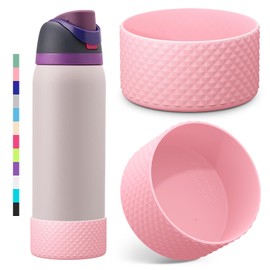 2PCS Diamond Silicone Boot for Owala Water Bottle 24 oz 32 oz 40 oz, Anti-Slip Protective Sleeve for Owala Twist,FreeSip and Flip Stainless Steel Water Bottle, BPA-Free, Dishwasher Safe, Accessories
