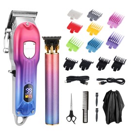Lanumi Men Hair Clippers & Trimmers Set Cordless Barber Clipper for Hair Cutting Kit with Colored Guide Combs Professional Beard Trimmer Barbers USB Rechargeable