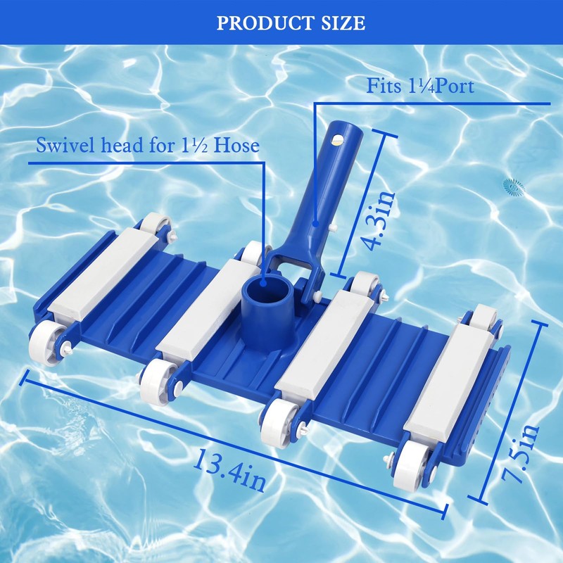 Zhengjiake Pool Vacuum Head with Wheels,14" Heavy Duty Head, Pool