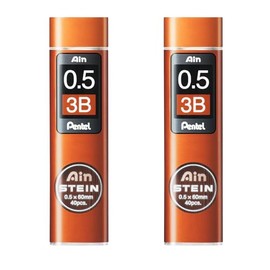 Pentel Ain Stein Mechanical Refill Leads - Pack of 2 Tubes (0.5mm 3B)