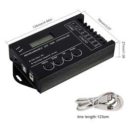 Raguso DC12V 24V 20A Programmable Time LED Controller 5-Channel Multifunctional LED Timer Dimmer Controller for RGBW RGB Two-Tone Colour LED Light Black LED Dimmer with Remote Control