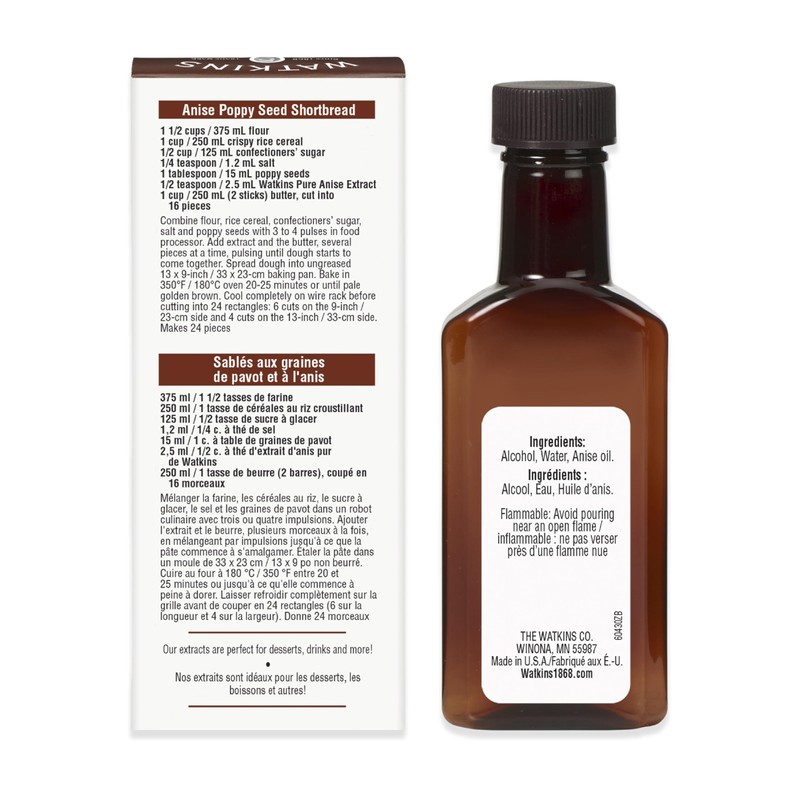 Watkins Pure Anise Extract, 2 oz. Bottles, Pack of 6