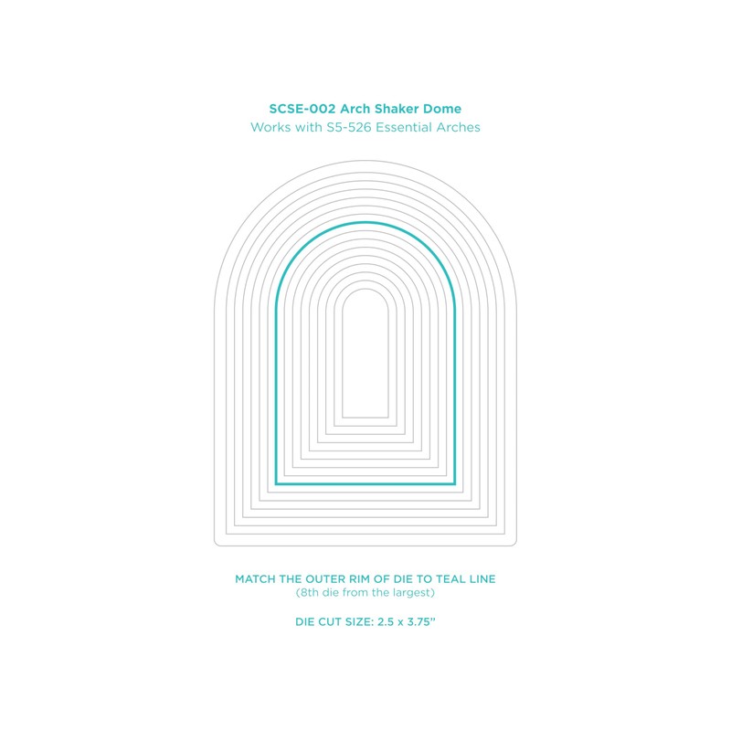 Spellbinders Arch 6 Pack Shaker Dome, Clear