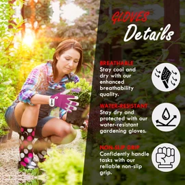 Dvox Leather Gardening Gloves, Heavy Duty Thorn Proof Work Gloves for Men and Women, Non-Slip Rigger Multipurpose Gloves, Ideal Gardening Gift (Pink, S)