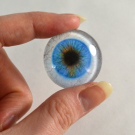 30mm Blue Glass Eye Human Design with Whites for Taxidermy Art Doll Sculptures or Jewelry Making Crafts