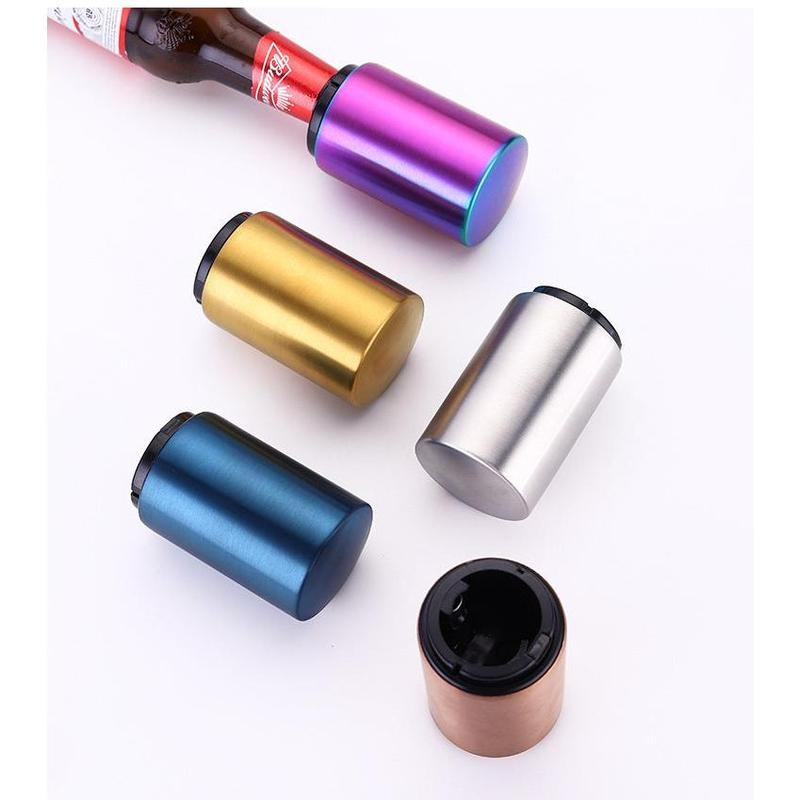 2-Pack Push Down Automatic Magnetic Beer Bottle Opener - Color: