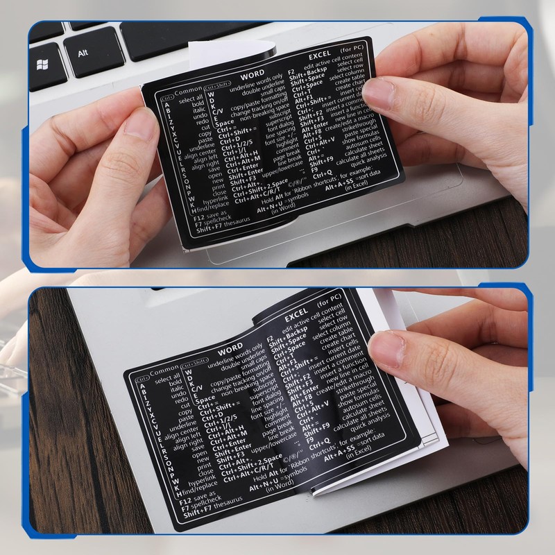 Yuanchu 2Pcs Laptop Shortcuts Stickers, Word/Excel Quick Reference Guide Keyboard