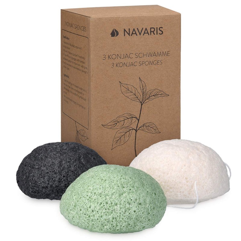 Navaris 8 x Konjac Sponge Set - Face Sponge Cleaning