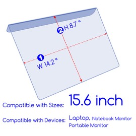 Anti Blue Light Blocking Screen Protector Panel for 14-15.6 inch Diagonal Laptop, Notebook,Monitor,Portable Displays -Anti-UV Eye Protection - Widescreen Laptop Frame Hanging Type(W 14.2" X H 8.6")