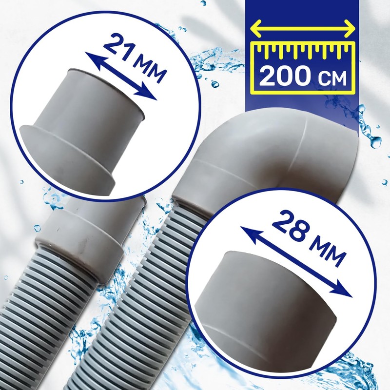 Washing Machine and Dishwasher Waste Water Hose 2 m Diameter