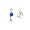 Creative Cartoon Astronaut Stud Earrings Asymmetric Spaceman Star Moon Drop