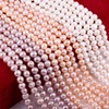 Natural Pearl Beads Cultured Freshwater Round Punch Pearl Loose Beads