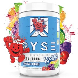 Ryse Element Series BCAA Focus, Hidratacion, enfoque, con BCAAs, Cafeina,  Electrolitos,30 porciones (Kool Aid Punche Tropical)                       