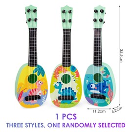 1 Piece Kids Guitar Mini Round Head Guitar Violin Toy Kids Guitar Toy Adjustable String Guitar Ukulele Toy