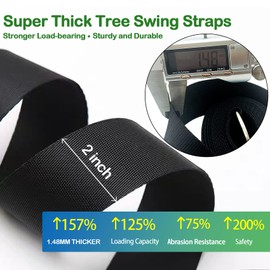 Veriluck Tree Swing Straps Hanging Kit - 3FT/8FT/15FT/20FT/30FT, Strong & Durable - Holds Up to 5000lbs - Adjustable Tree Swing Straps Fit for All Swings, Hammocks, Safer & Easy Installation (20 FT)