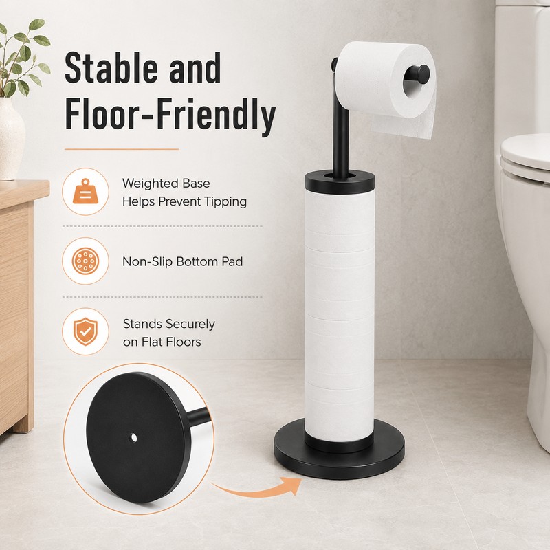 Freestanding Toilet Paper Holder for Bathroom – Rust-Resistant 5-Roll Storage